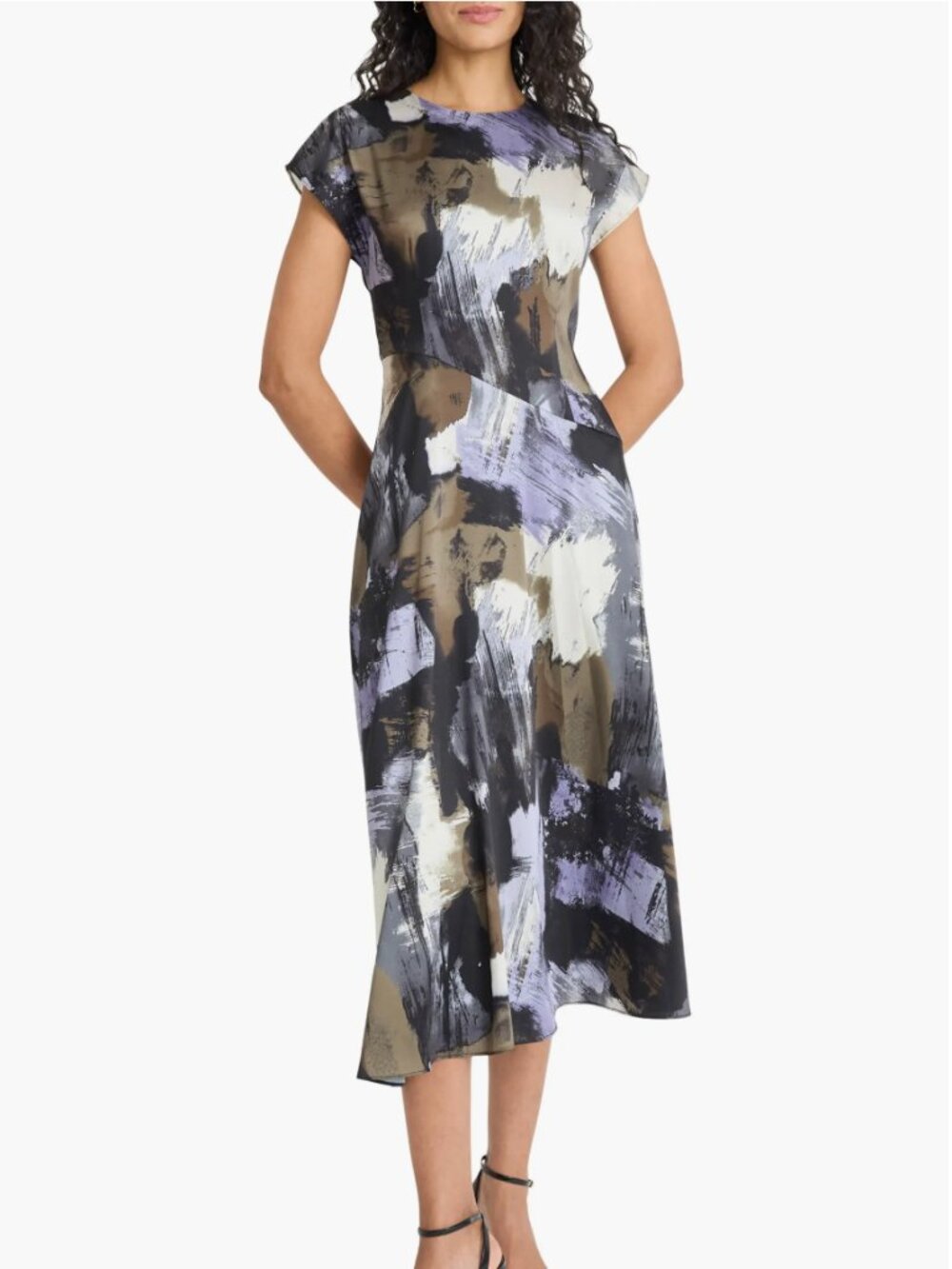 Cap Sleeve Fit & Flare Midi Dress